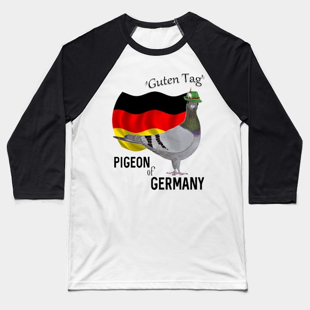 Pigeon of Germany Greeting Baseball T-Shirt by KC Morcom aka KCM Gems n Bling aka KCM Inspirations